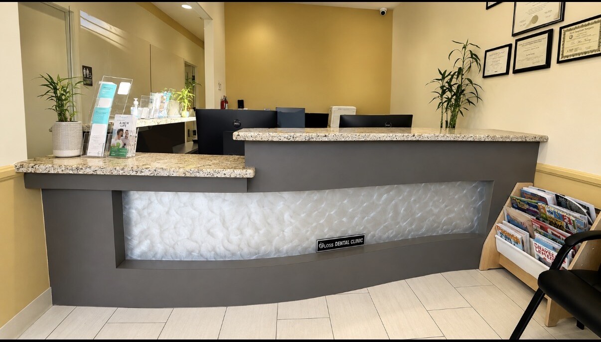 Reception desk at iFloss Dental Clinic