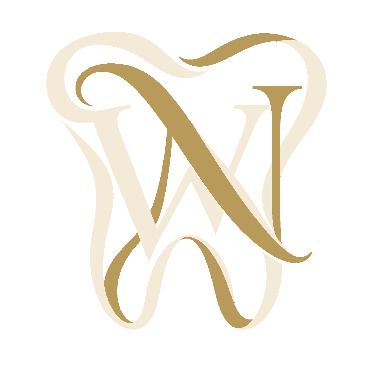 WN monogram shaped like a tooth